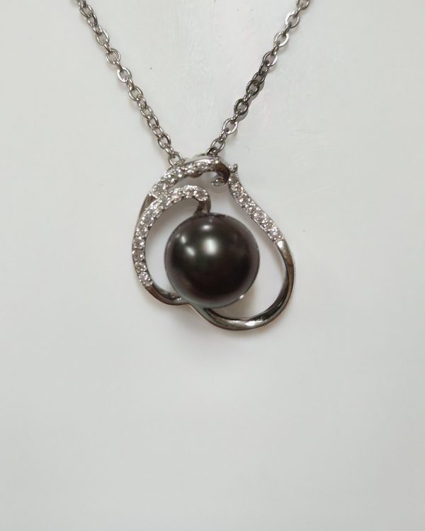Swirl Black Pearl Pendant