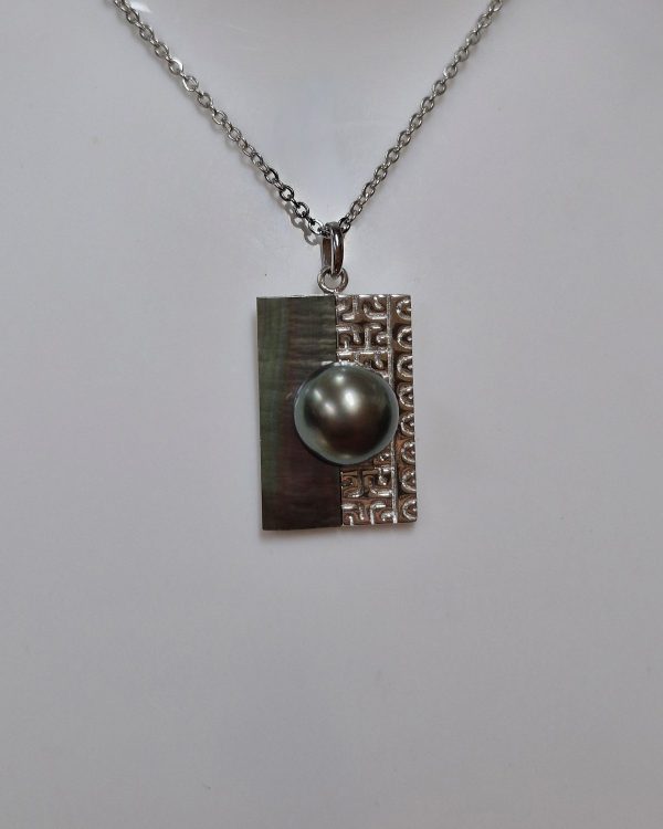 Framed Black Pearl Pendant