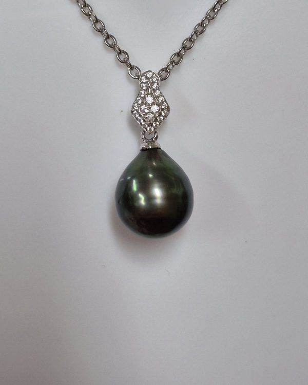 Pave Bail Teardrop Pendant
